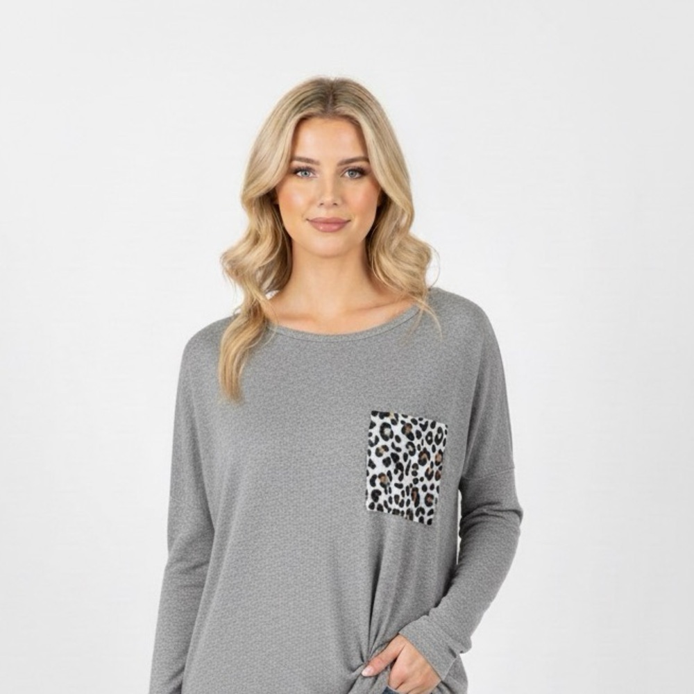 Haptics cozy leopard print sweater size 2XL